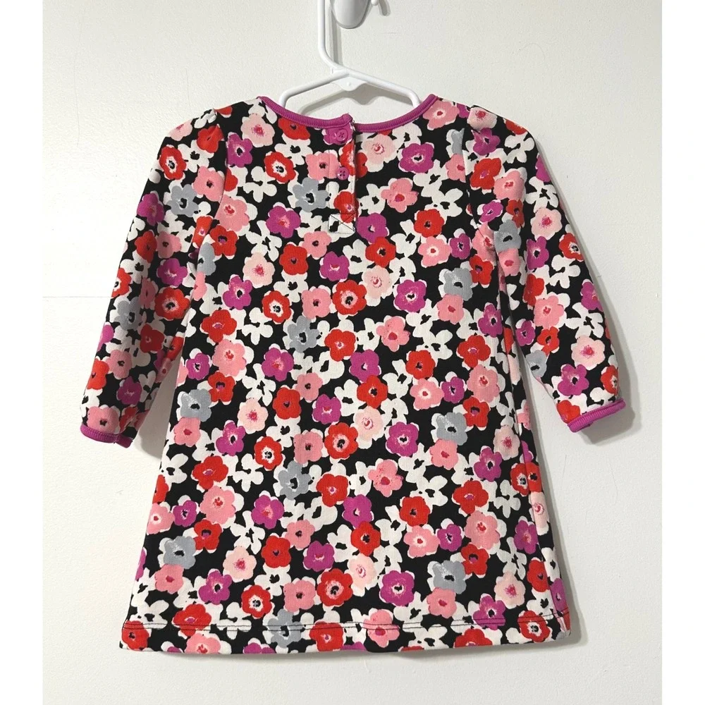 Gymboree Floral Dress Girls 12-18M  Long Sleeve Bow Detail Vintage